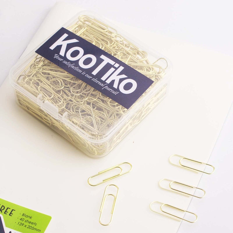 kootiko Gold Cute Paper Clips Small  300 Pcs Smooth Stainless Steel Paperclips Small for Office  School  Home Supplies Wedding Women Girls Kids Students (1 inch/ 28mm) - Image 4